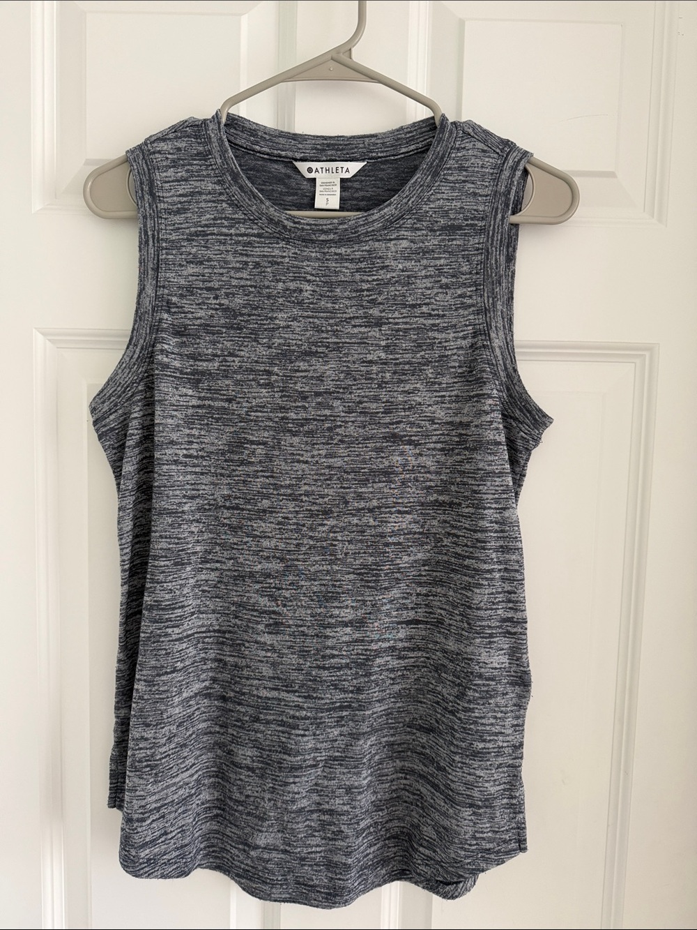 Athleta Breezy Heathered  Charcoal Gray and Blue Space Dyed Tank